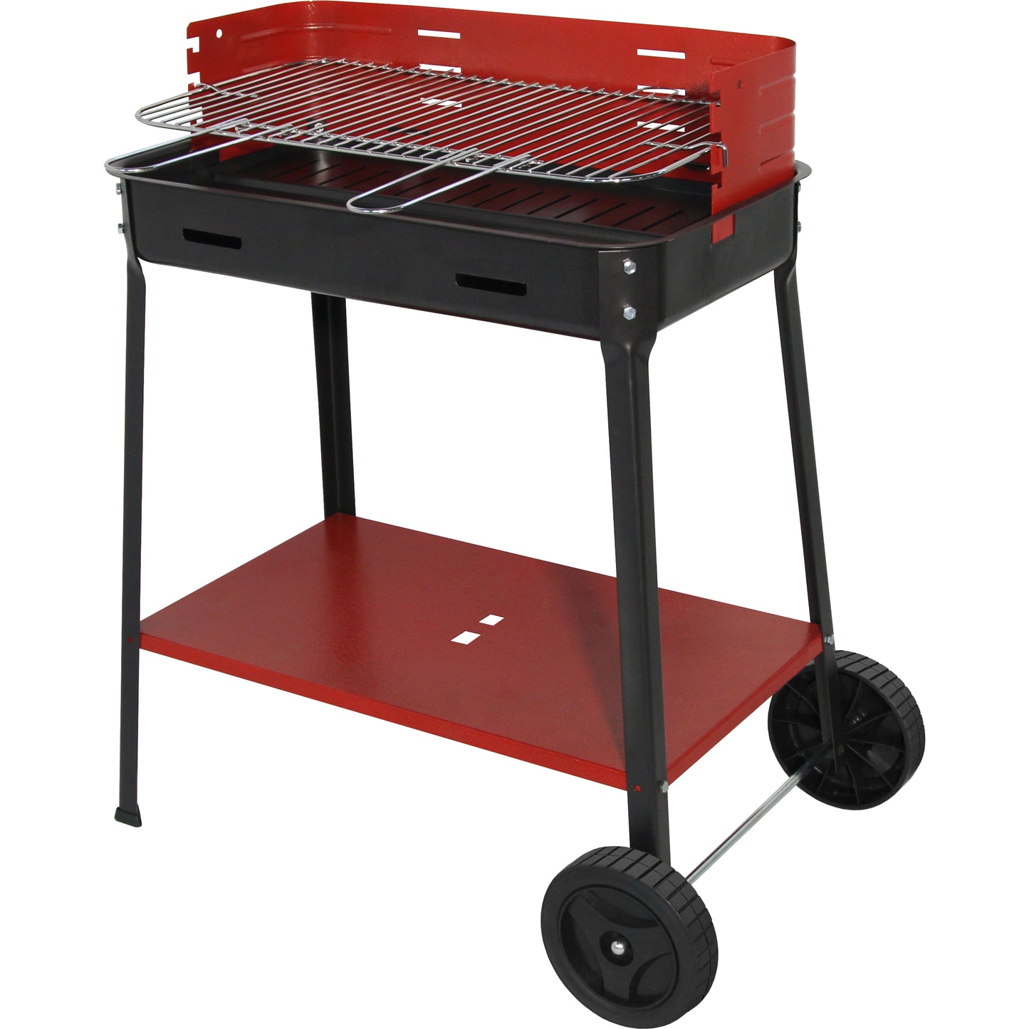 BARBECUE IN ACCIAIO 504.50 C/RUOTE 50X35X80 CM