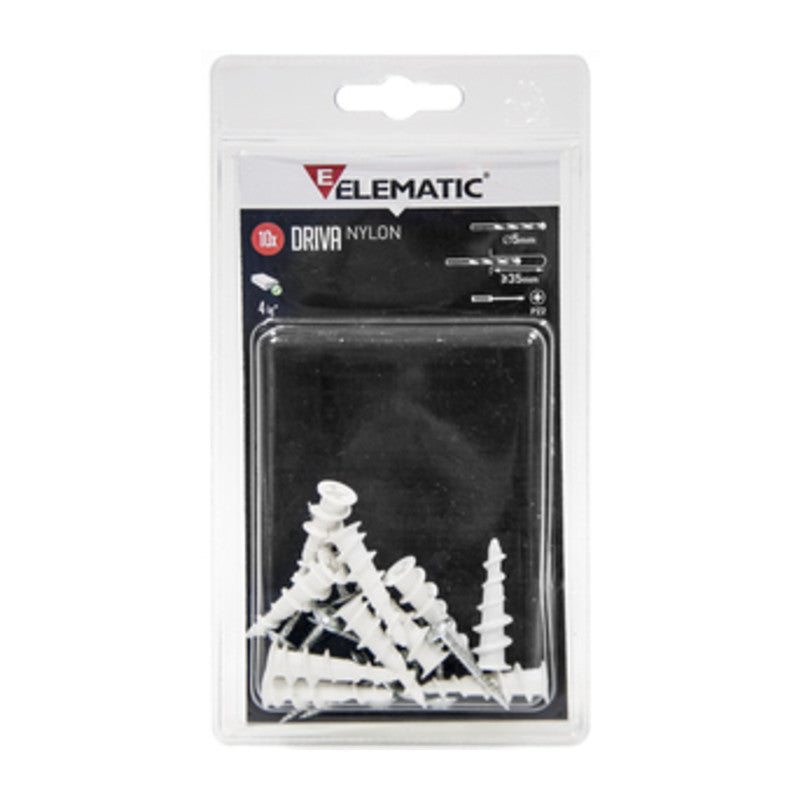 Q.TA' 15 ELEMATIC BLISTER TASSELLO DRIVA 5X30 MM VITE 10+10 *