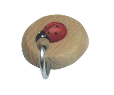 Q.TA' 20 GANCIO ADESIVO IN LEGNO COCCINELLA 1 POSTO