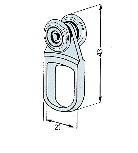 Q.TA'. 50 OMGE 902 CARRELLO NYLON A 2 RUOTE D 15 ACC P 10 KG