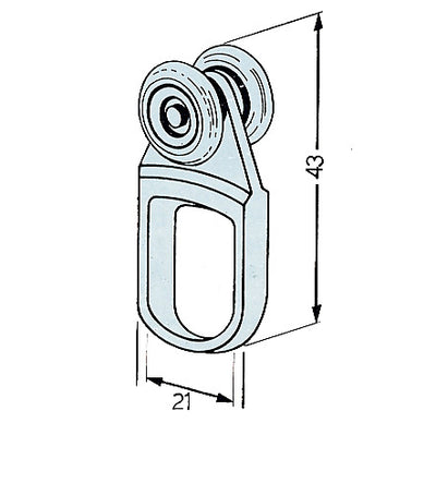 Q.TA'. 50 OMGE 902 CARRELLO NYLON A 2 RUOTE D 15 ACC P 10 KG