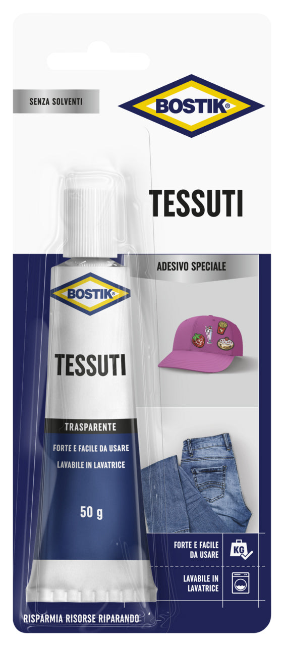 Q.TA'. 6 BOSTIK COLLA PER TESSUTI 50 G BLISTER