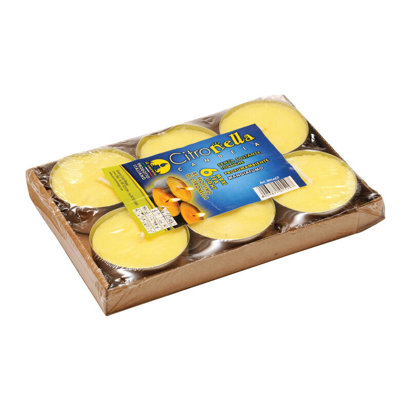 Q.TA' 12 CITRONELLA TEA LIGHT MADE IN ITALY D 60X25 MAXI 6