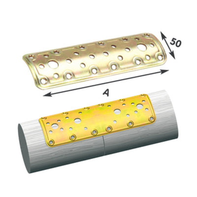 Q.TA' 25 PIASTRA 900 DIRITTA P/TONDO ACC TROP 50X160 MM