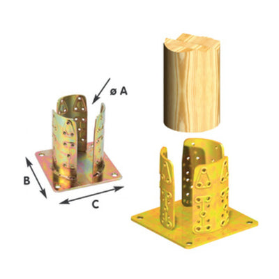 Q.TA' 4 PIASTRA 922 SUPPORTO PILASTRO AVV ACC TROP D 120 MM