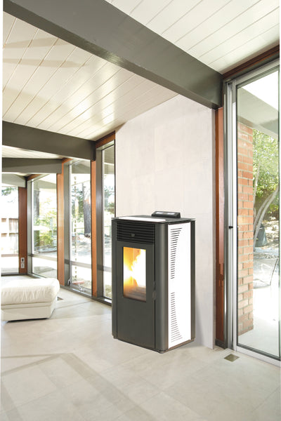 TERMOSTUFA PELLET 14 KW KING 14 BIANCO