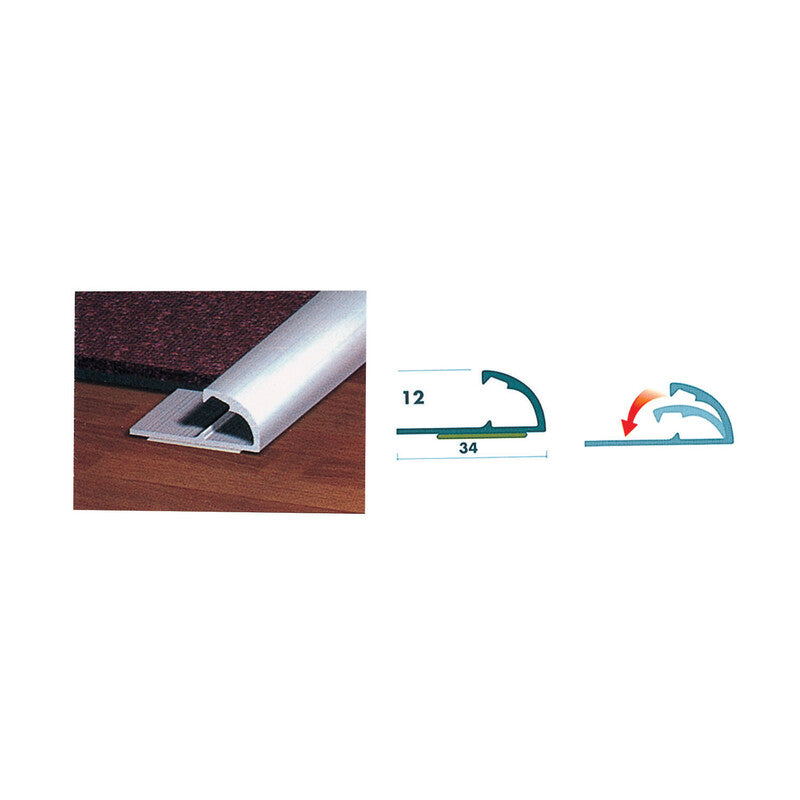 Q.TA' 1 CONF. 2 PROFILI ALLUMINIO PASSATOIA 67 CM ARG
