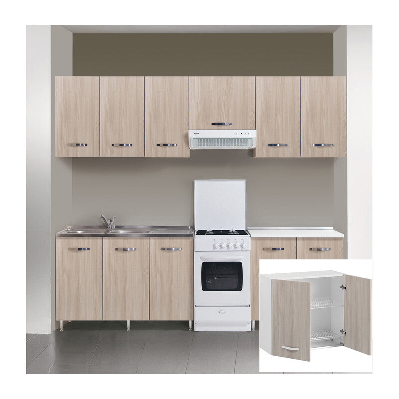 Q.TA' 1 KIT CUCINA PENSILE 2 ANTE SCOLAPIATTI 80X32XH72 CM OLMO