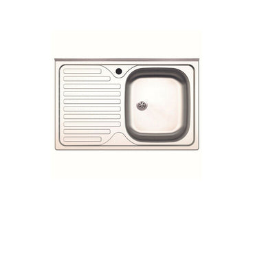 Q.TA' 1 LAVELLO APPOGGIO INOX 1 VASCA DX + GOCCIOLATOIO SX 80 CM