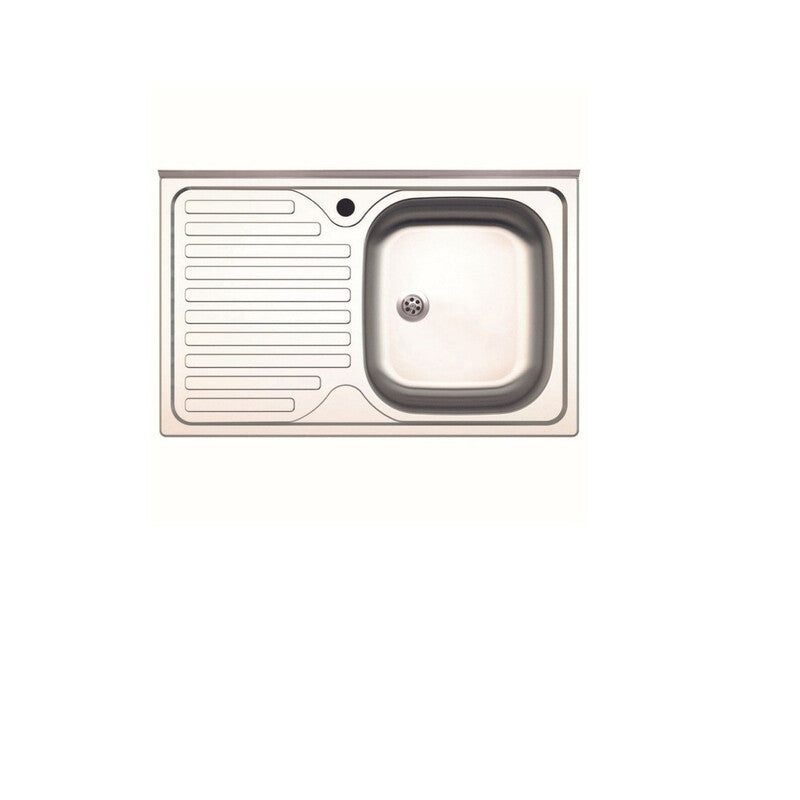 Q.TA' 1 LAVELLO APPOGGIO INOX 1 VASCA DX + GOCCIOLATOIO SX 80 CM