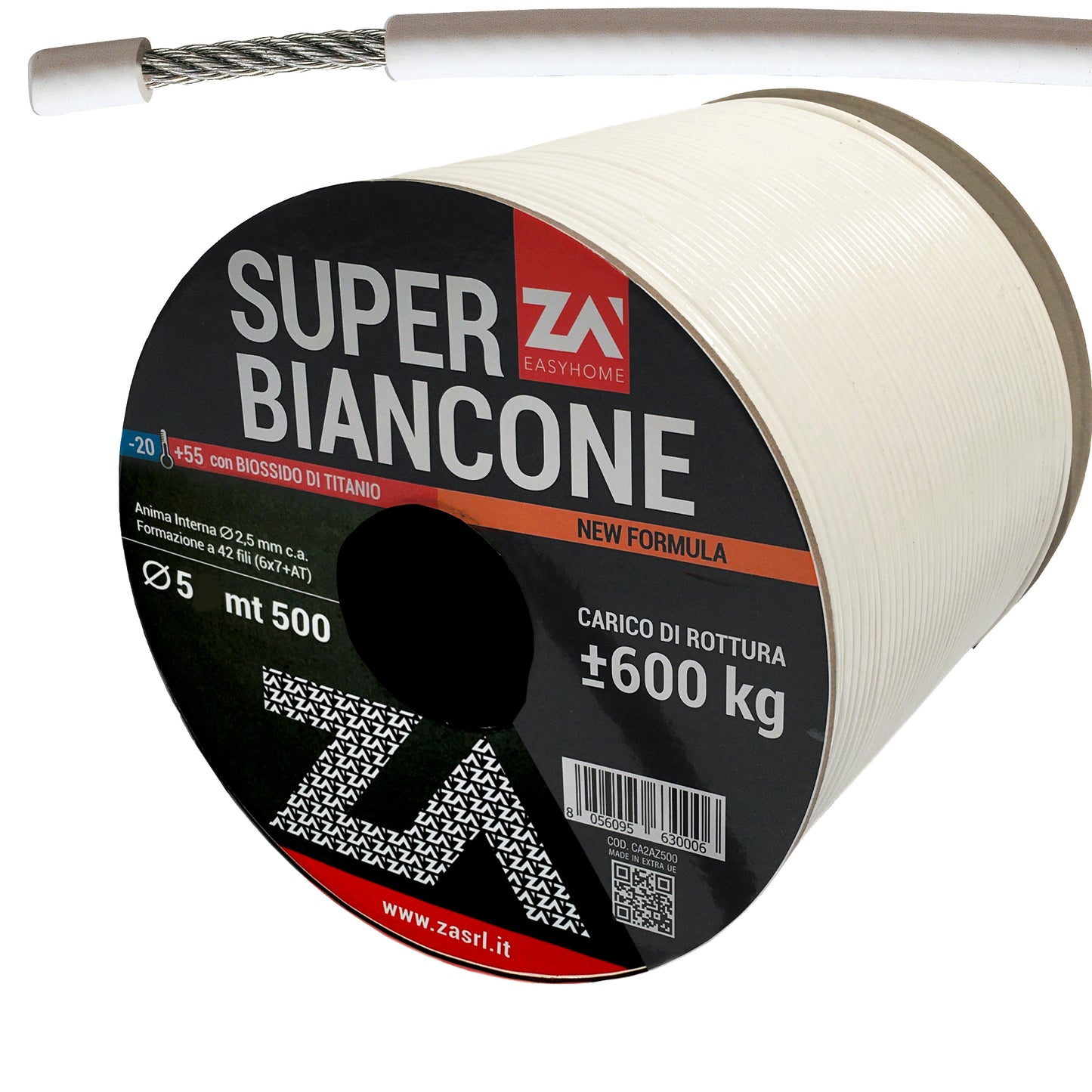 Q.TA'. 500 FILO STENDIBIANCHERIA SUPERBIANCONE ACC ZIN 5 MM