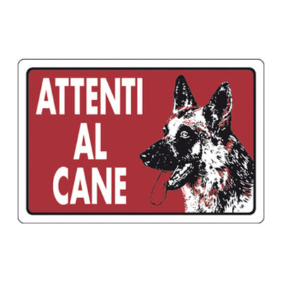 Q.TA' 10 TARGA SEGNALETICA ATTENTI AL CANE