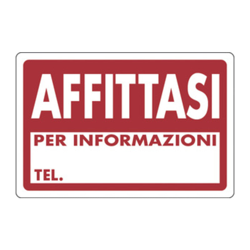 Q.TA' 10 TARGA SEGNALETICA AFFITTASI
