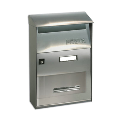 Q.TA' 1 CASSETTA POSTALE ALUBOX FT INOX LISCIO 22X11X32,5CM