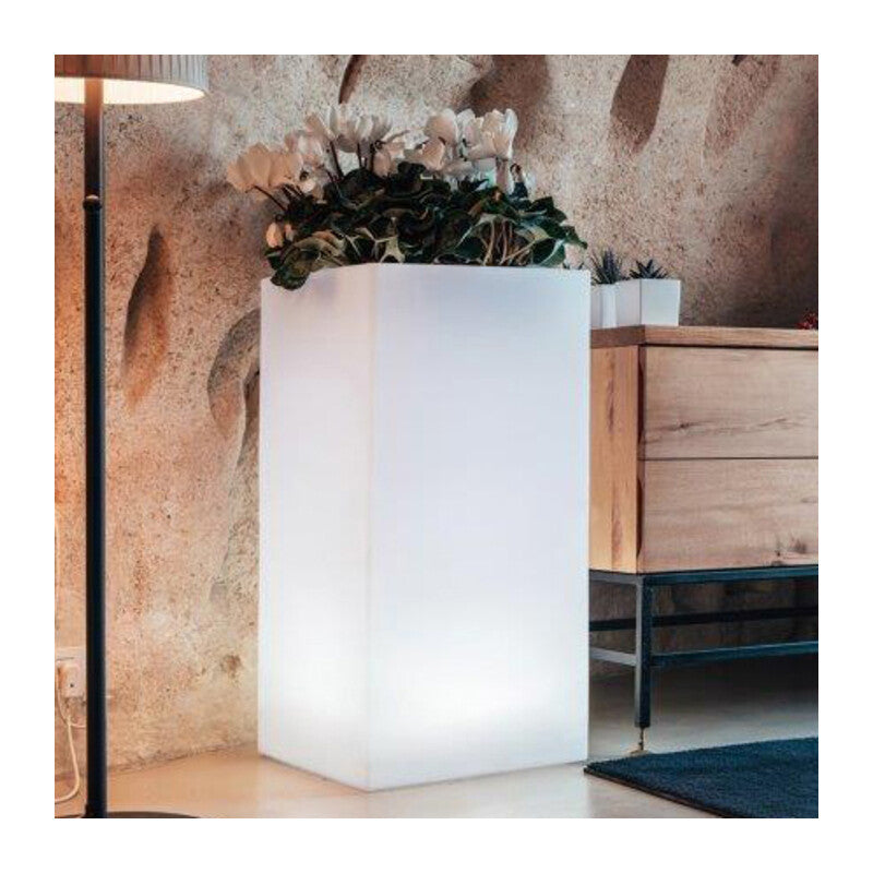 Q.TA' 1 VASO CUBE BRIGHT 40X40XH80CM 20 L BIANCO