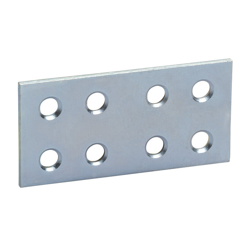 Q.TA' 50 PIASTRINA DRITTA ZINCATA 8 FORI 60 MM