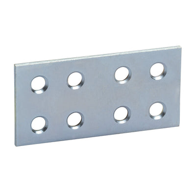 Q.TA' 50 PIASTRINA DRITTA ZINCATA 8 FORI 60 MM