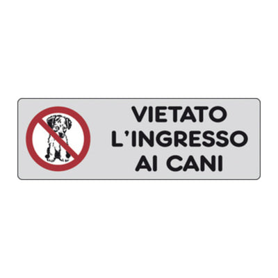 Q.TA' 10 ETICHETTA ADESIVA 150X50 VIETATO LINGRESSO CANI