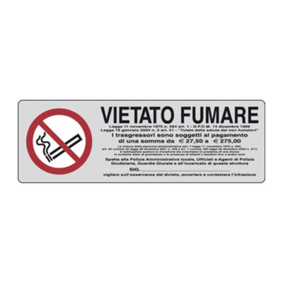Q.TA' 10 ETICHETTA ADESIVA 150X50 VIETATO FUMARE
