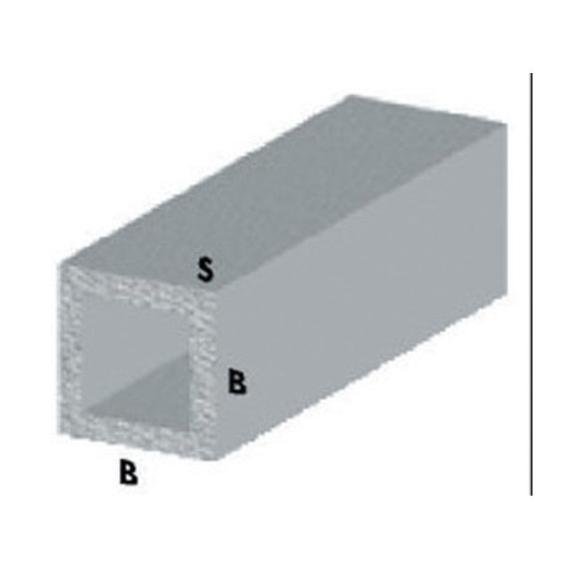 Q.TA' 5 PROFILO ARGENTO H.100 CM TUBO QUADRO 15X15X1 MM**