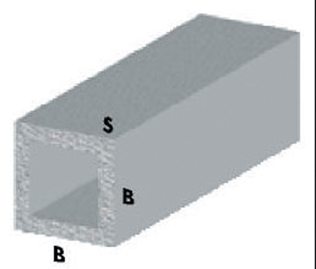 Q.TA'. 5 PROFILO ARGENTO H.100 CM TUBO QUADRO 15X15X1 MM**