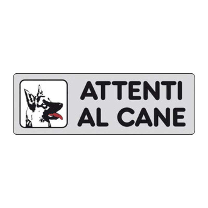 Q.TA' 10 ETICHETTA ADESIVA 150X50 ATTENTI AL CANE