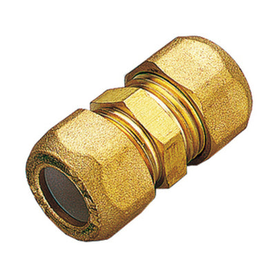Q.TA' 10 RACCORDO OTTONE DIRITTO DOPPIO BICONO 10X3/8