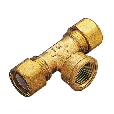 Q.TA' 10 TEE OTTONE DUE BICONI - FEMMINA GAS 12X1/2 PES