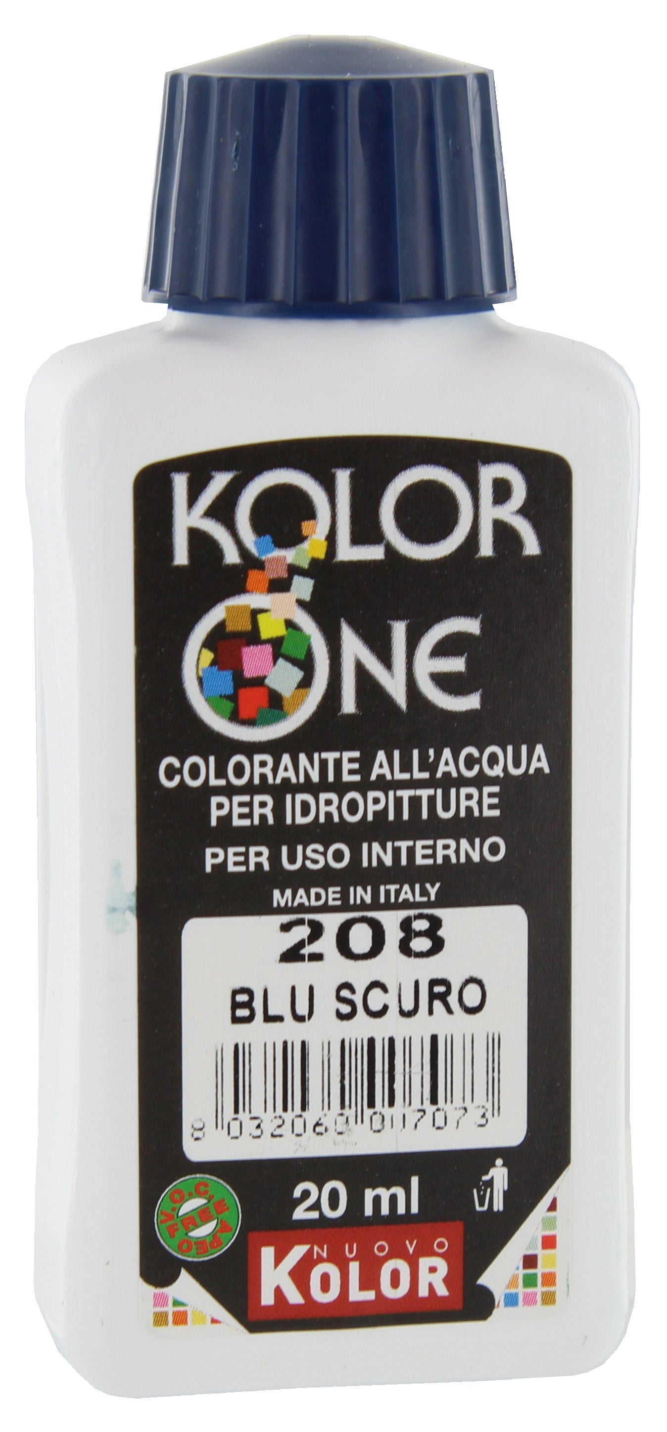 Q.TA'. 12 COLORANTE KOLOR ONE 20 ML BLU SCURO 208