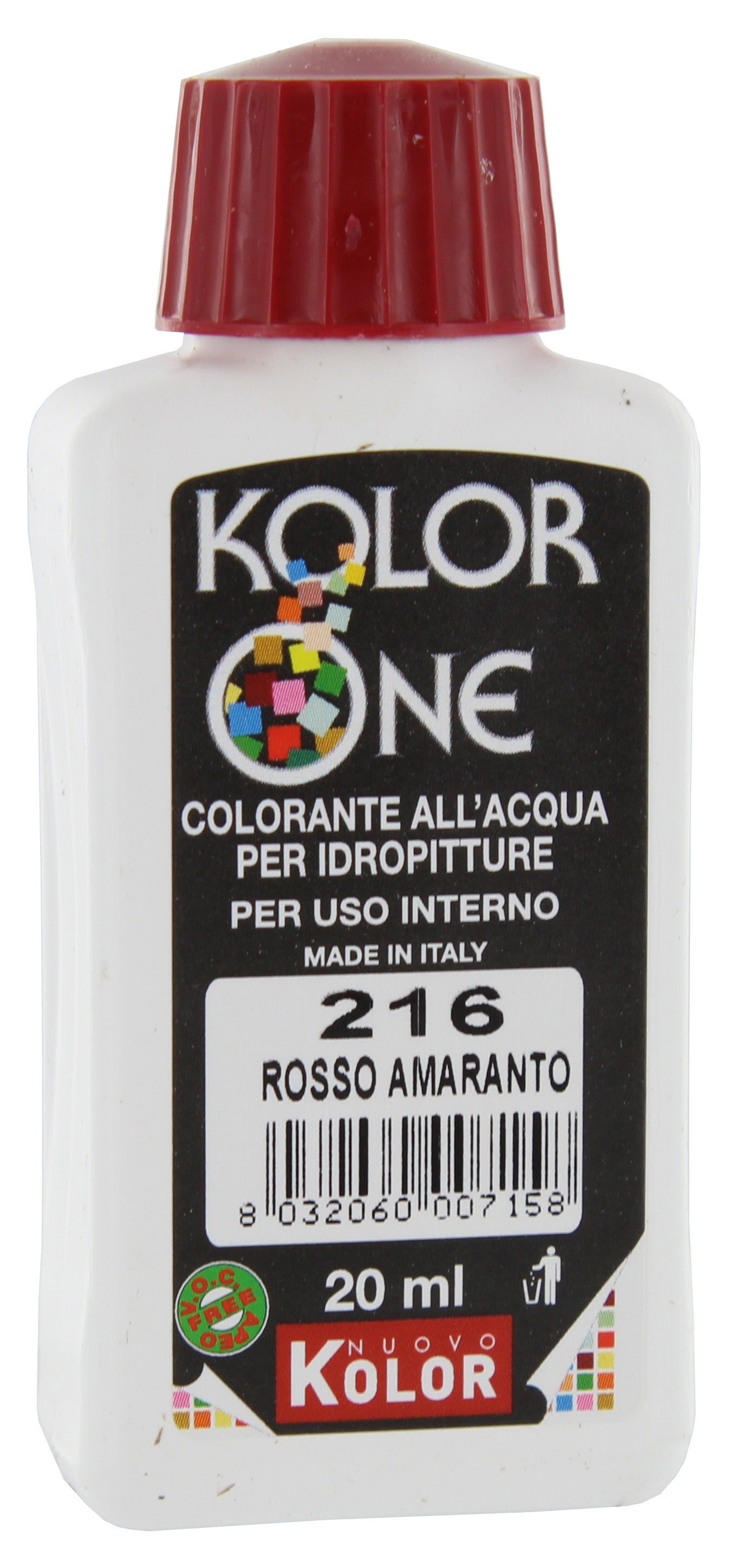 Q.TA'. 12 COLORANTE KOLOR ONE 20 ML ROSSO AMARAN 216