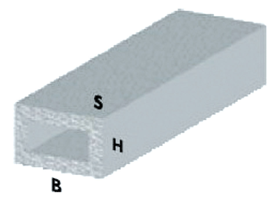 Q.TA'. 5 PROFILO ARGENTO H.200 CM RETTANG. 20X10X1 MM**