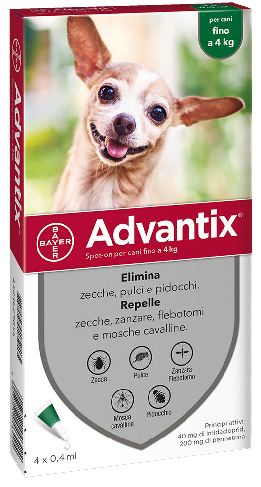 BAYER ADVANTIX SPOT ON 4 PIPETTE CANI 0- 4 KG