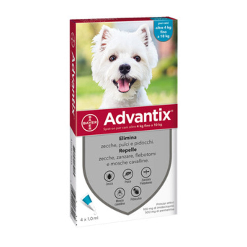 Q.TA' 1 BAYER ADVANTIX SPOT ON 4 PIPETTE CANI 4-10 KG