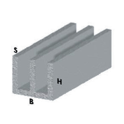 Q.TA' 5 PROFILO ARGENTO H.100 CM CANALINO UU 16X 7X1 MM