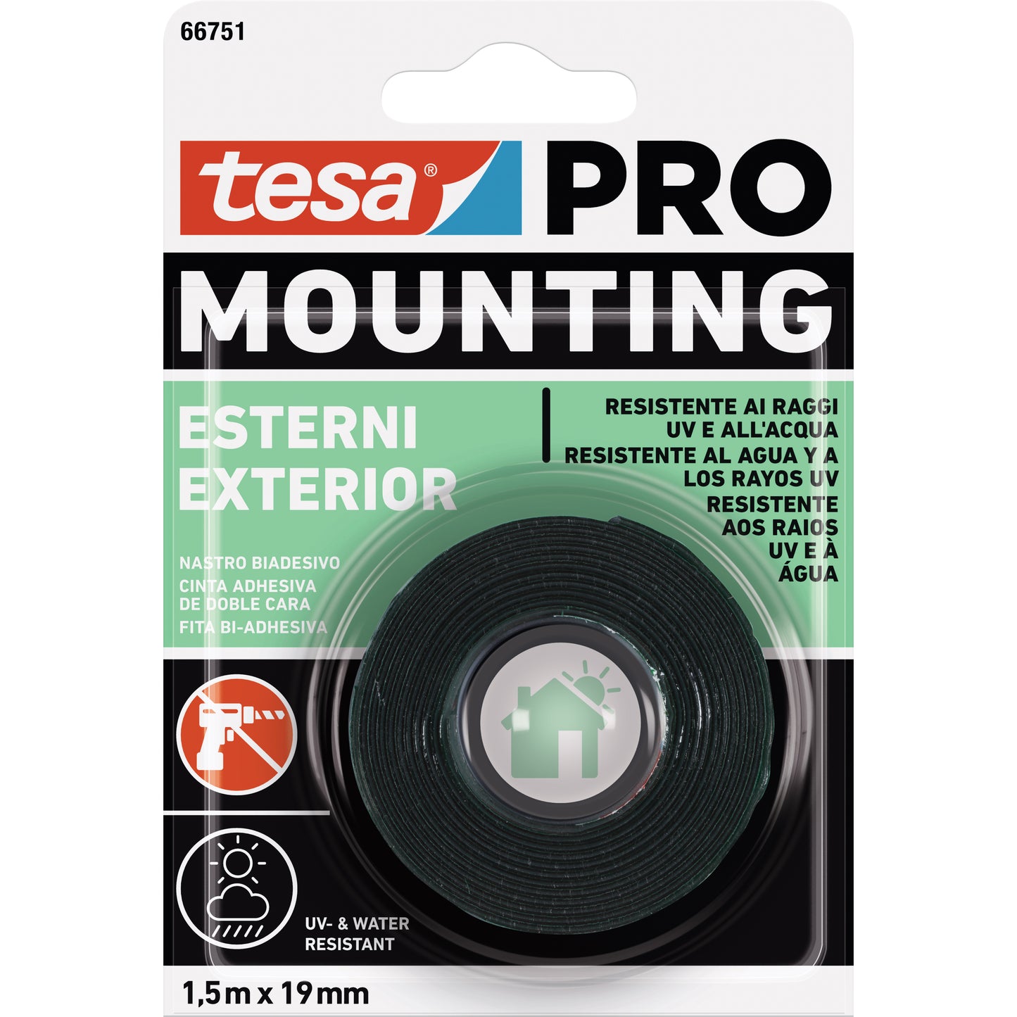 Q.TA'. 12 NASTRO BIADESIVO TESA MOUNTING PRO EST. 19MMX1,5M