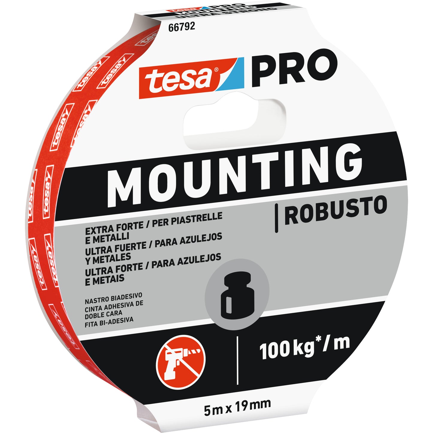 Q.TA'. 10 NASTRO BIADESIVO TESA MOUNTING PRO STRONG 19MMX5M