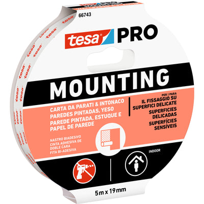 Q.TA'. 10 NASTRO BIADESIVO TESA MOUNTING PRO MURO 19MMX5M