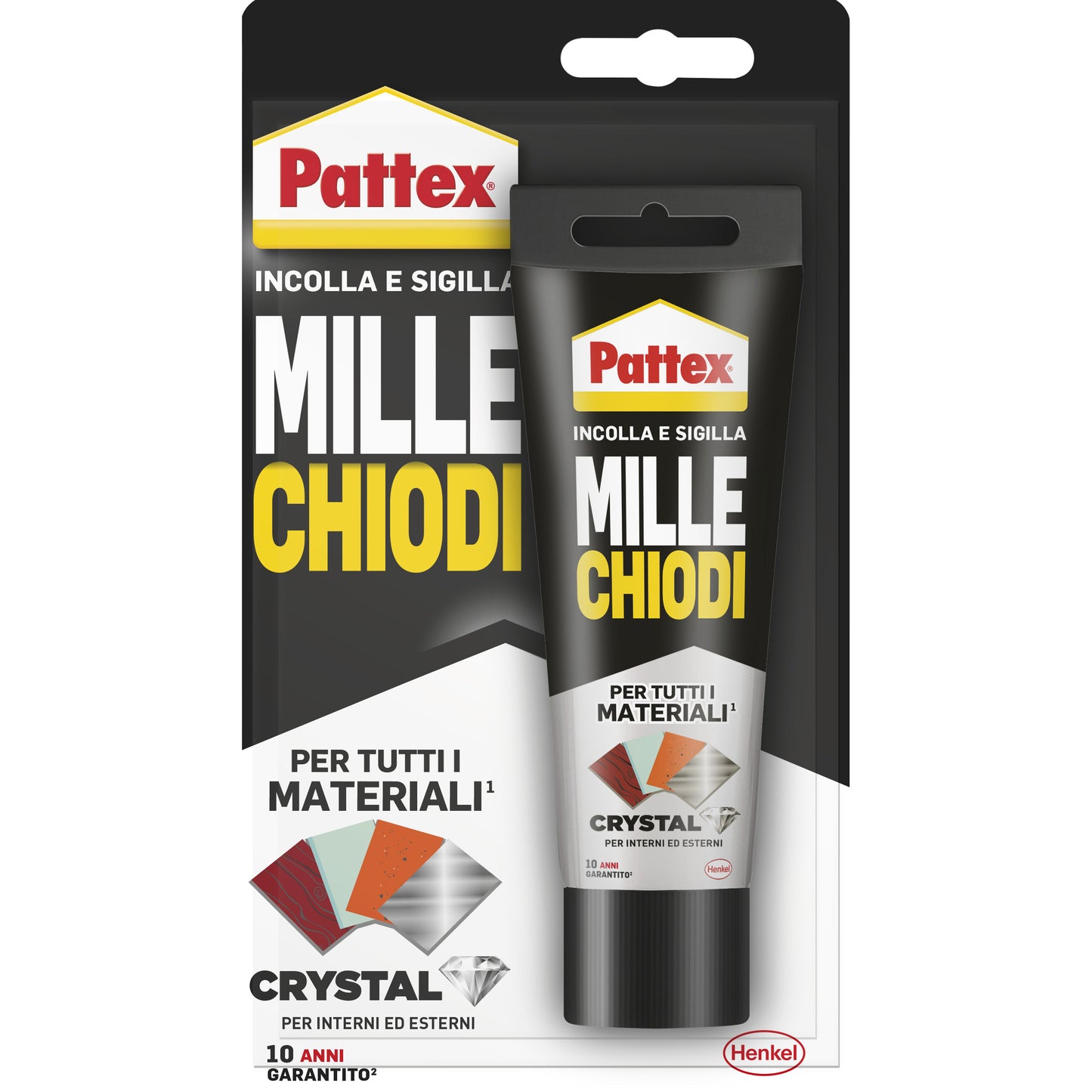 Q.TA'. 12 PATTEX MILLECHIODI CRYSTAL TUBETTO 90 G