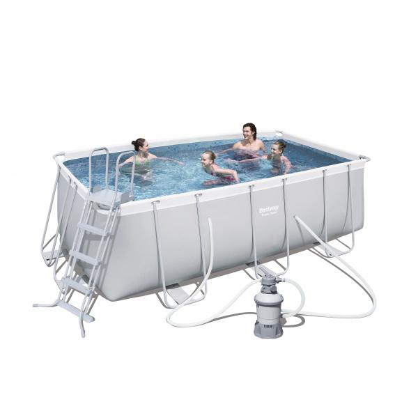 Q.TA' 1 PISCINA POWER STEEL C/TELAIO E ACCES 412X201X122 56457