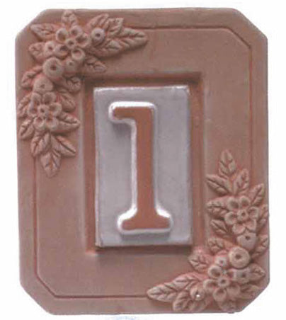 Q.TA'. 5 PORTANUMERO IN TERRACOTTA 1 POSTO 13X16 CM