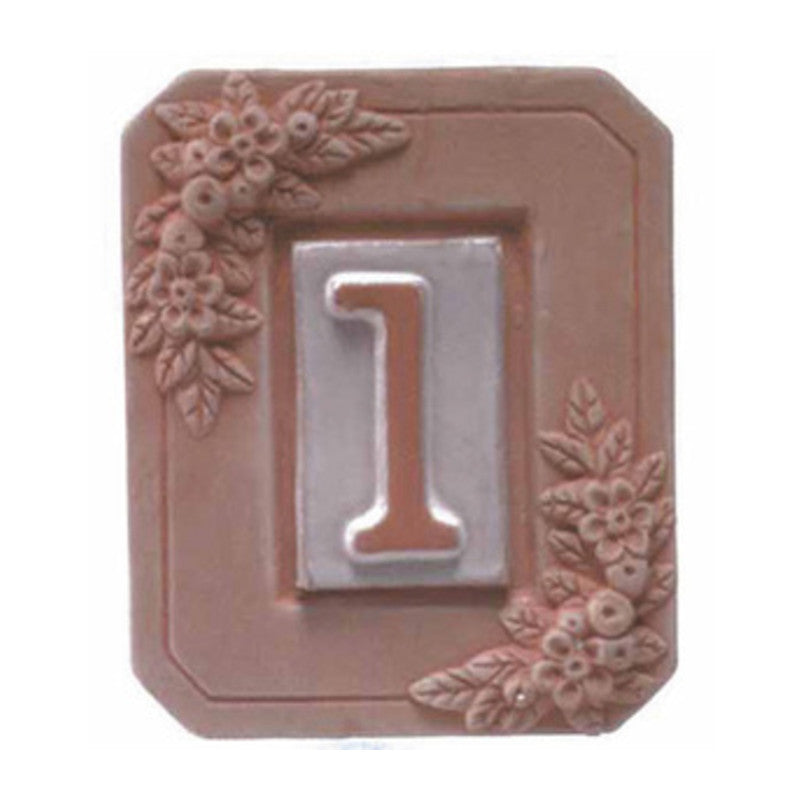 Q.TA' 5 PORTANUMERO IN TERRACOTTA 1 POSTO 13X16 CM