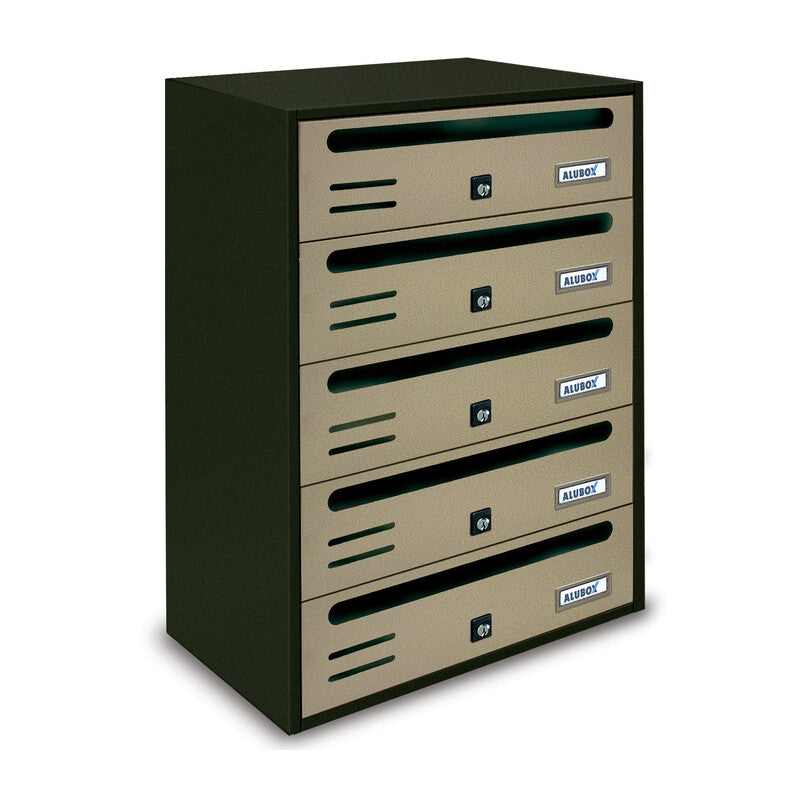 Q.TA' 1 CASSETTA POSTALE ALUBOX CUBO/R 5 38,5X25X53 SABBIA