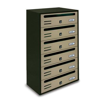 Q.TA' 1 CASSETTA POSTALE ALUBOX CUBO/R 6 38,5X25X63 SABBIA