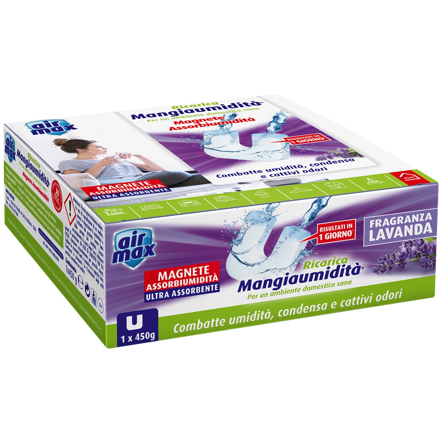 Q.TA'. 12 AIRMAX ASSORBIUMIDITA RICARICA TAB LAVANDA 450 G