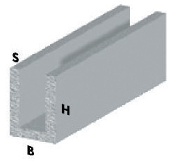 Q.TA'. 5 PROFILO CROMO H.200 CM CANALINO U 10X15X1