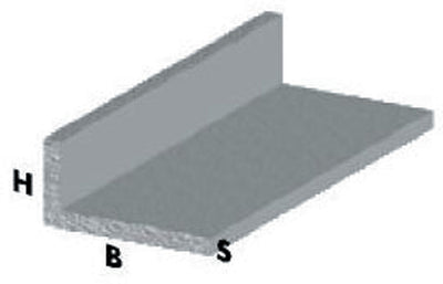 Q.TA'. 5 PROFILO CROMO H.200 CM ELLE 25X20X1 MM