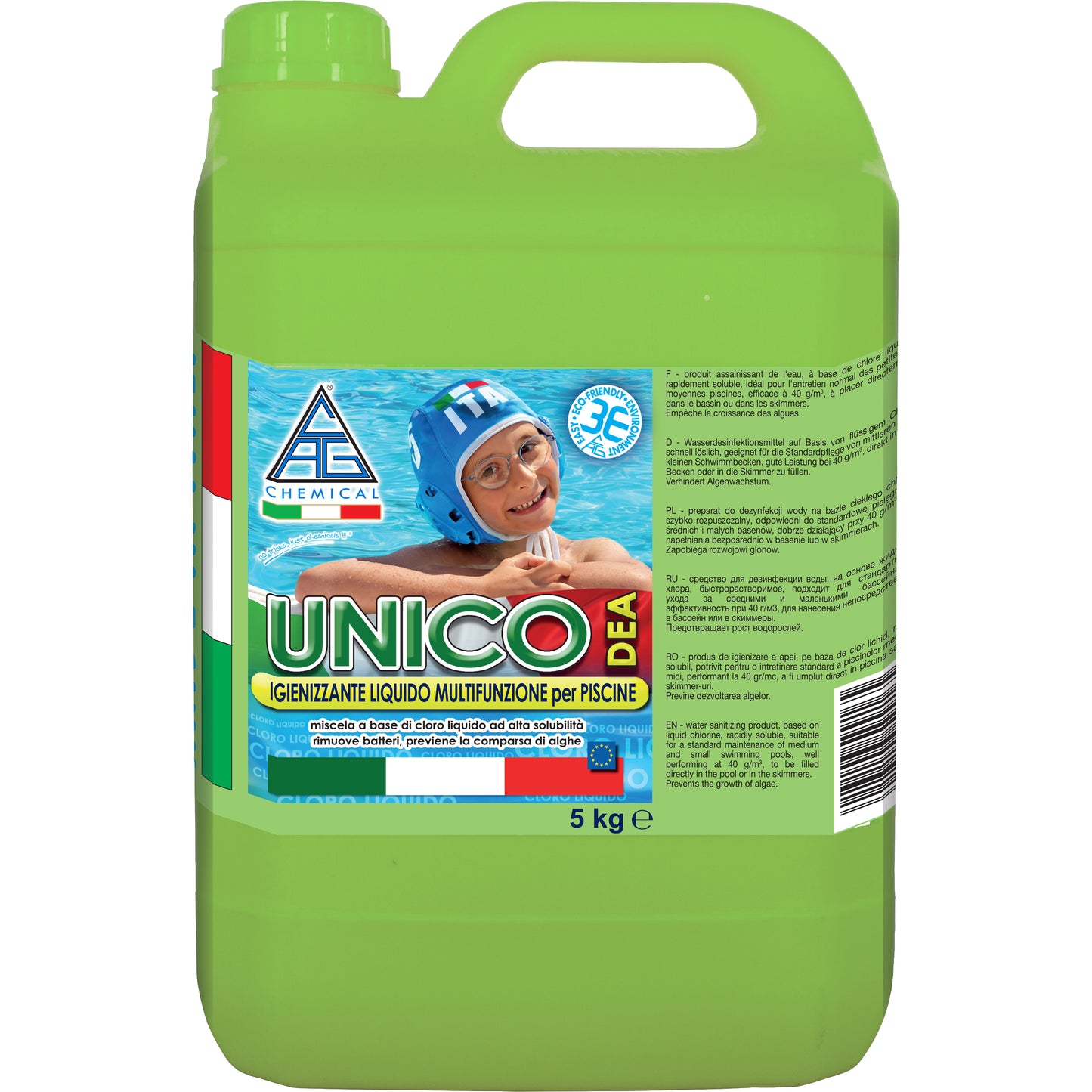 CLORO PER PISCINA LIQUIDO MULTIFUNZ UNICO 5 KG