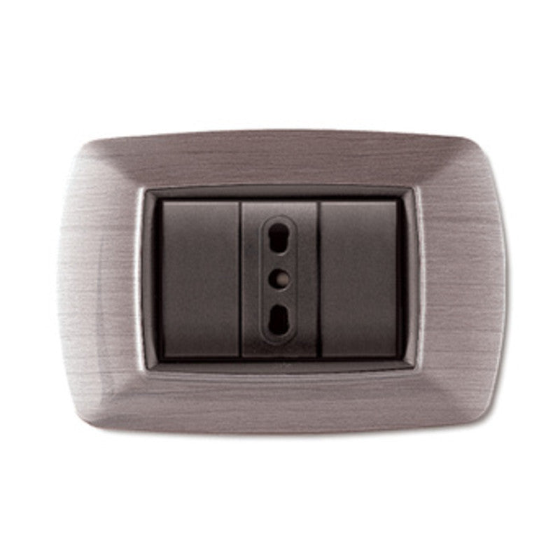 Q.TA' 10 PLACCA LIFE LIVING PLAST ACCIAIO SATINATO 3P