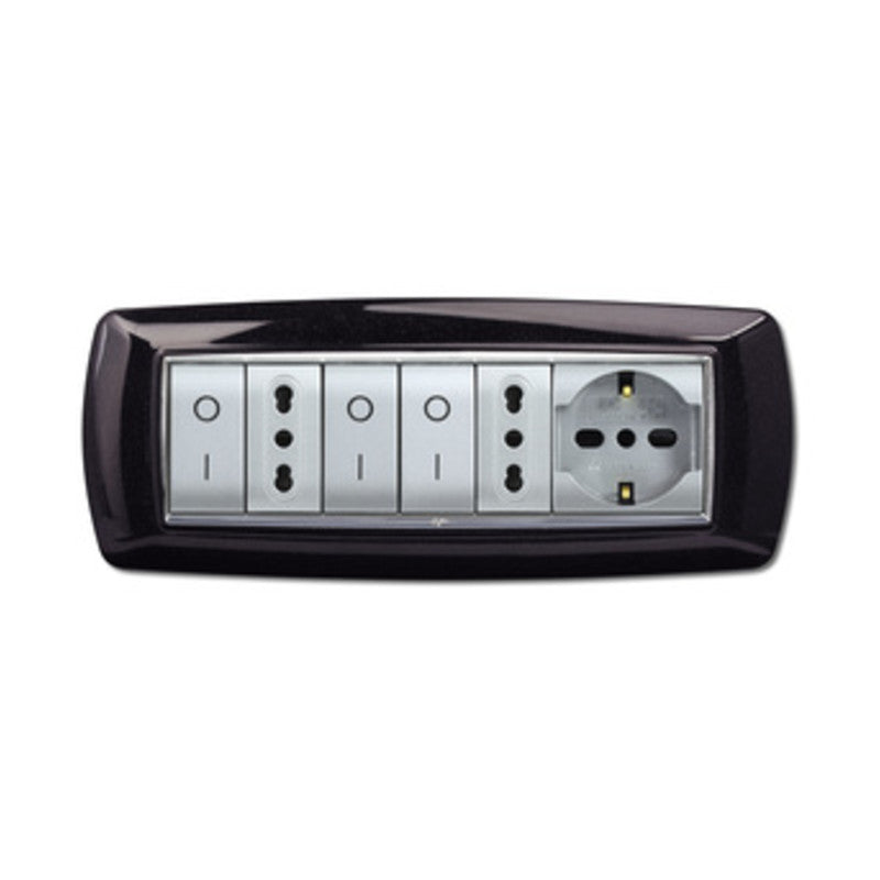 Q.TA' 1 PLACCA LIFE LIVING PLAST NERO GLITTERING 7P