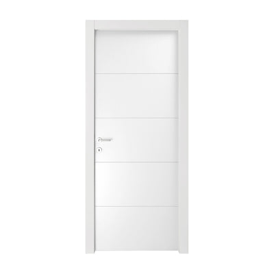 Q.TA' 1 PORTA BATTENTE 70X210 RIGHE LACCATO BIANCO